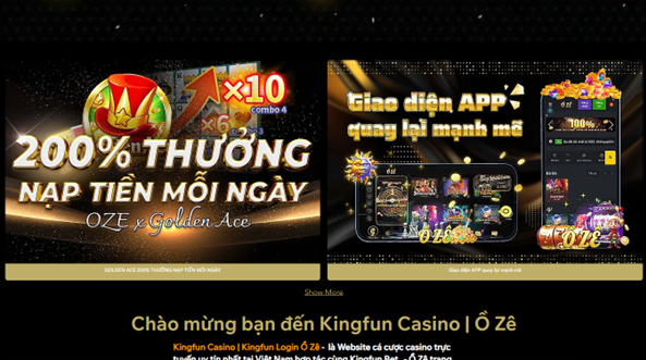 Các trò chơi đa dạng tại Kingfun casino